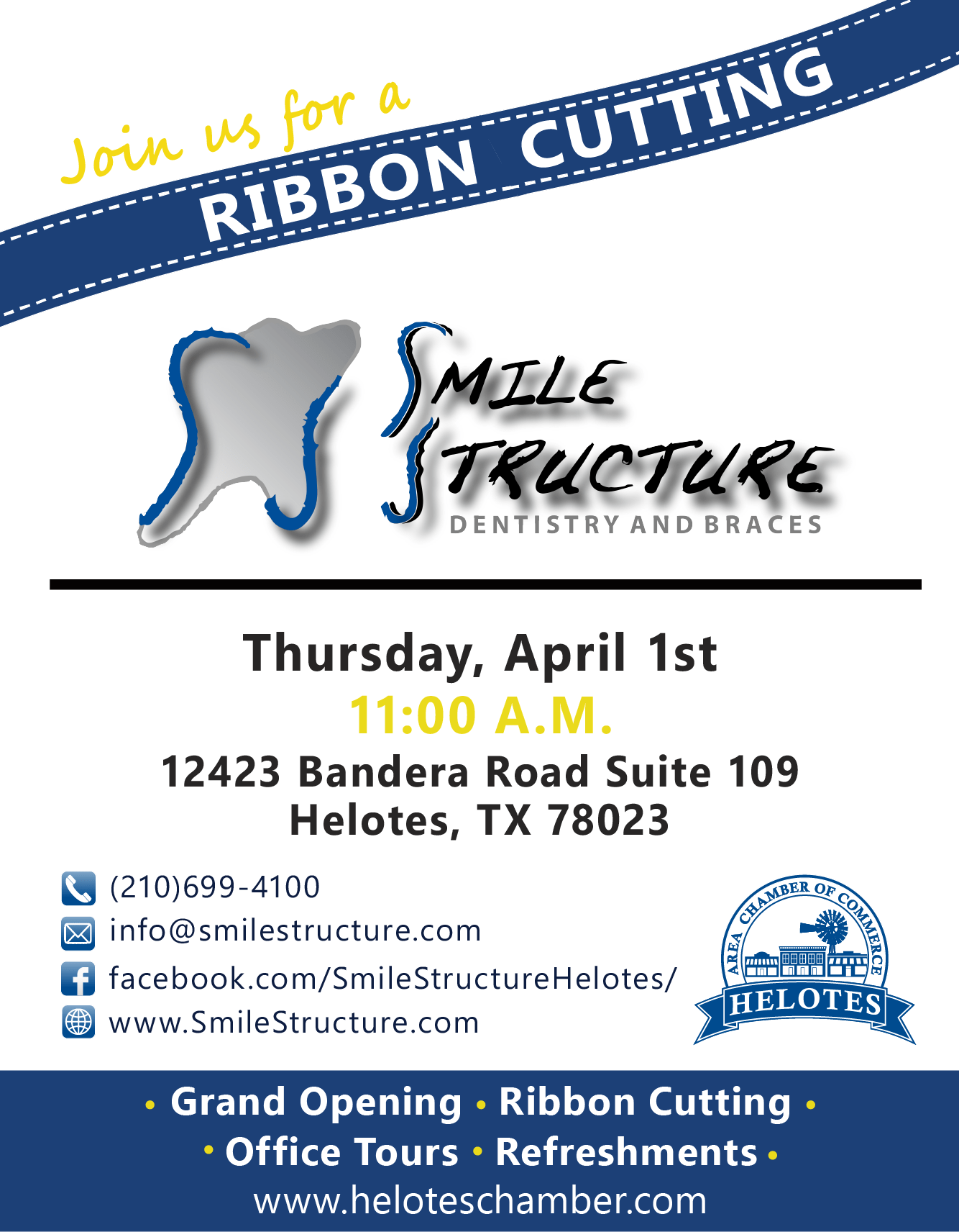 Smile Structure Dentistry & Orthodontics Ribbon cutting flyer Updated-01
